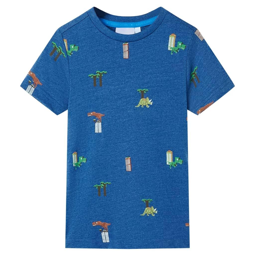 T-shirt til børn str. 104 mørk blåmeleret