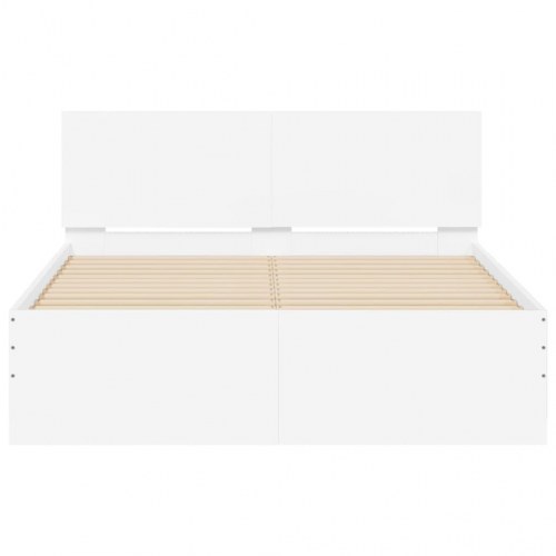 Sengeramme med sengegavl 135 x 190 cm - hvid