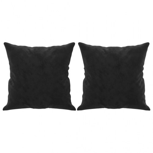 2-personers sofa i velour med pyntepuder - sort, sædebredde 120 cm