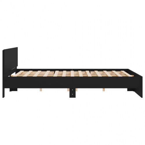 Sengeramme med sengegavl 200 x 200 cm - sort