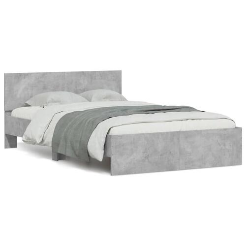 Sengeramme med sengegavl 135x190 cm betongrå