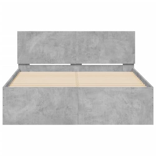 Sengeramme med sengegavl 135x190 cm betongrå