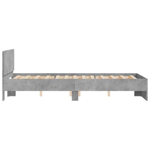 Sengeramme med sengegavl 135x190 cm betongrå