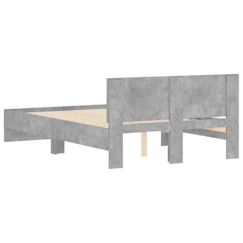 Sengeramme med sengegavl 135x190 cm betongrå