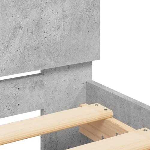 Sengeramme med sengegavl 135x190 cm betongrå