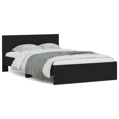 Sengeramme med sengegavl 135 x 190 cm - sort
