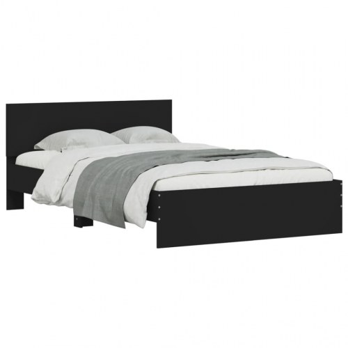Sengeramme med sengegavl 135 x 190 cm - sort