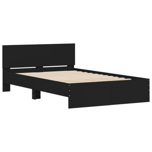 Sengeramme med sengegavl 135 x 190 cm - sort