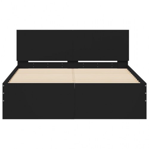 Sengeramme med sengegavl 135 x 190 cm - sort