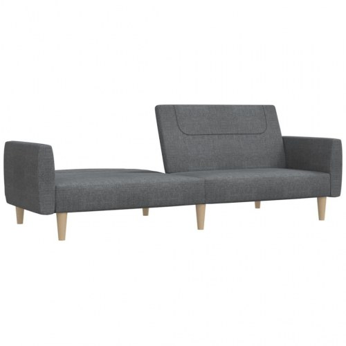 2-personers sovesofa i stof - lysegrå, daybed med træstel