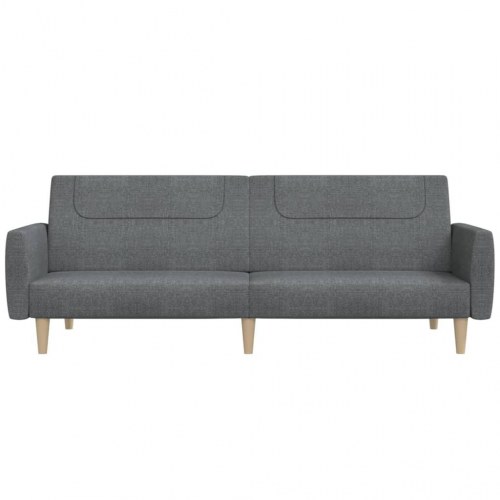 2-personers sovesofa i stof - lysegrå, daybed med træstel