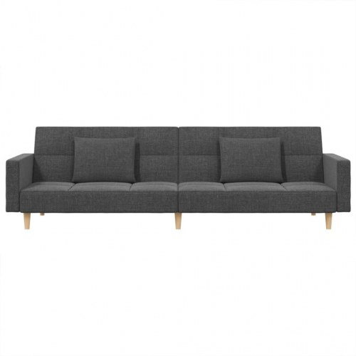 2-personers sovesofa med 2 puder stof lysegrå