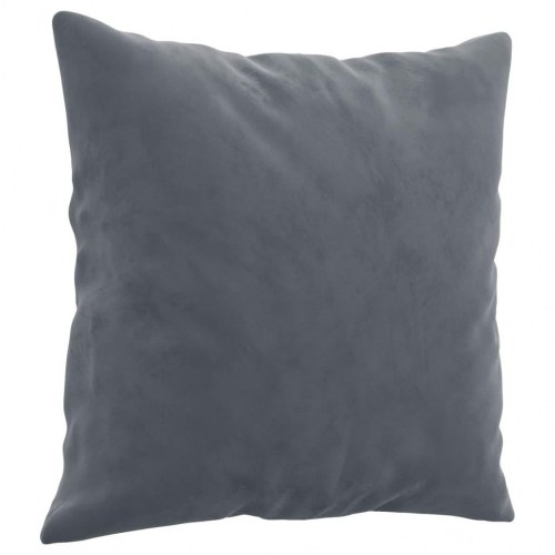 2-personers sofa i velour med pyntepuder, 140 cm - mørkegrå