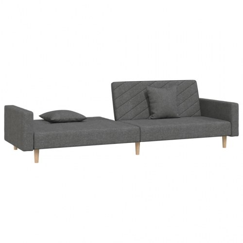 2-personers sovesofa med 2 puder - stof, mørkegrå