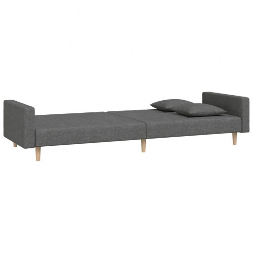 2-personers sovesofa med 2 puder - stof, mørkegrå