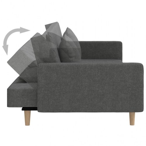 2-personers sovesofa med 2 puder - stof, mørkegrå