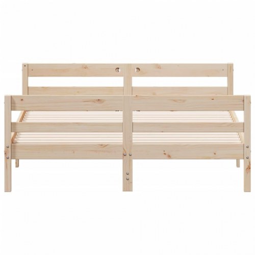 Sengeramme i massivt fyrretræ 140 x 200 cm - naturfarvet