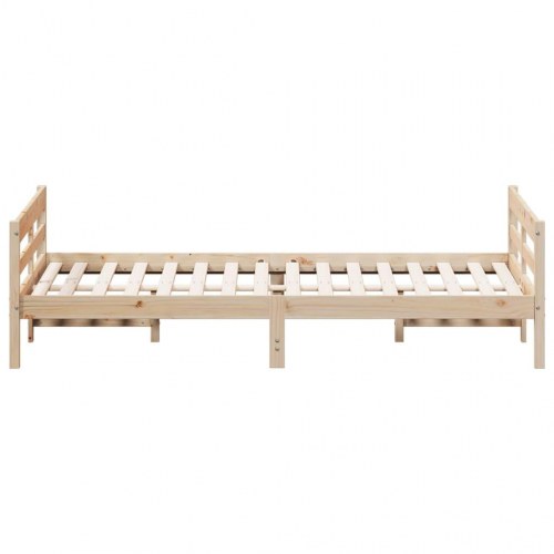 Sengeramme i massivt fyrretræ 140 x 200 cm - naturfarvet