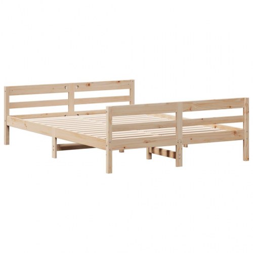 Sengeramme i massivt fyrretræ 140 x 200 cm - naturfarvet