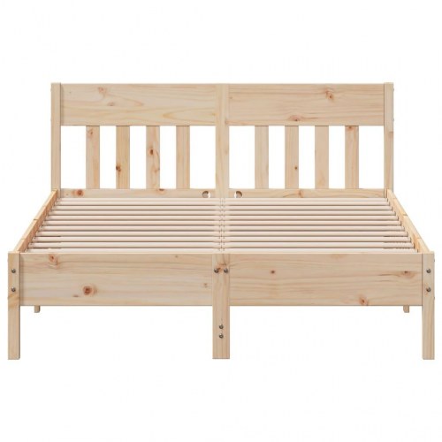 Sengeramme i massivt fyrretræ 140 x 200 cm - naturfarvet