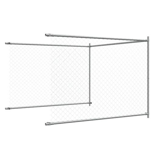 Hundegård med låge 4x2x1,5 m galvaniseret stål grå