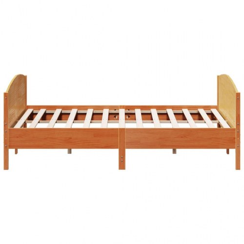 Sengeramme i massivt fyrretræ 200x200 cm - gyldenbrun