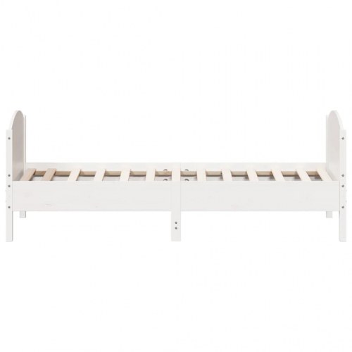 Sengeramme i massivt fyrretræ 100x200 cm - hvid