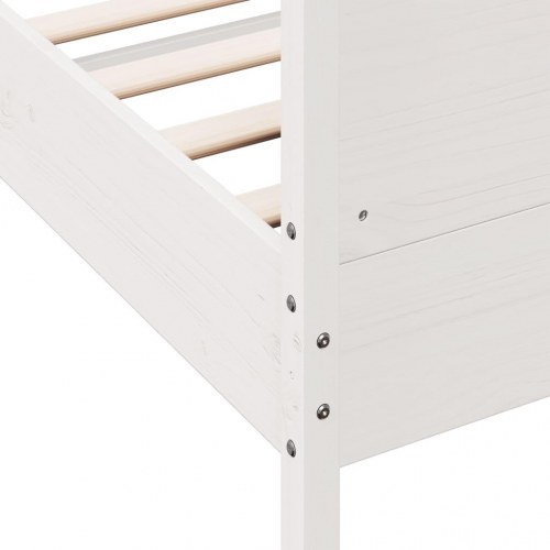 Sengeramme i massivt fyrretræ 100x200 cm - hvid