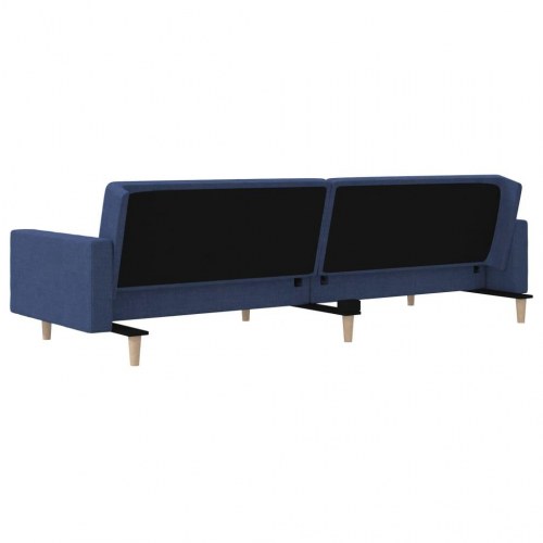 2-personers sovesofa med 2 puder - stof, blå