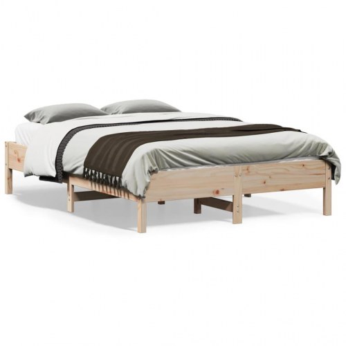 Sengeramme naturfarvet 120 x 190 cm - massivt fyrretræ