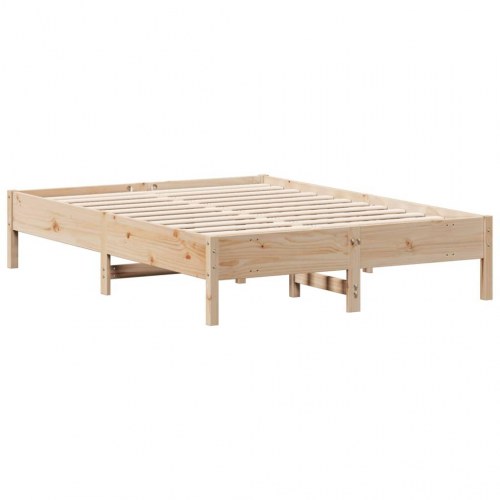 Sengeramme naturfarvet 120 x 190 cm - massivt fyrretræ