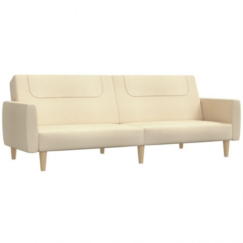 2-personers sovesofa i stof - cremefarvet
