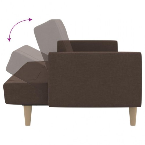 2-personers sovesofa i stof - gråbrun, udslåelig daybed