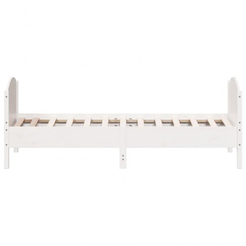 Sengeramme i massivt fyrretræ 90×190 cm - hvid