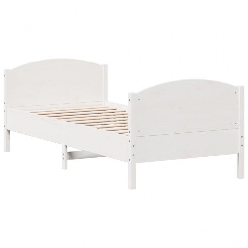 Sengeramme 90x200 cm - massivt fyrretræ, hvid