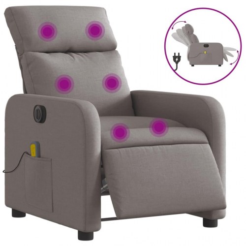 Massagestol med elfunktion i stof - gråbrun