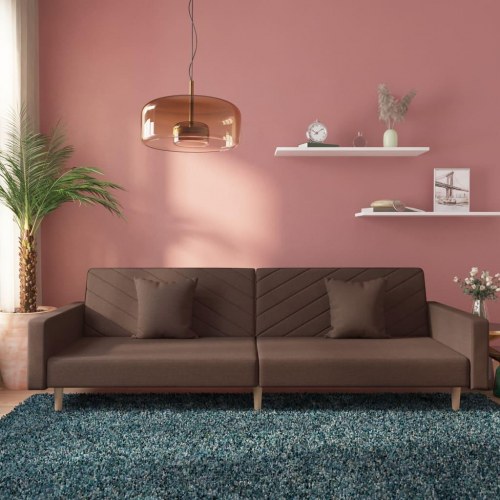 2-personers sovesofa med 2 puder - stof, gråbrun