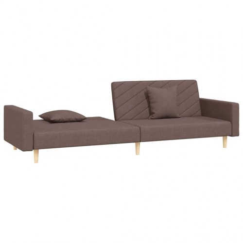2-personers sovesofa med 2 puder - stof, gråbrun