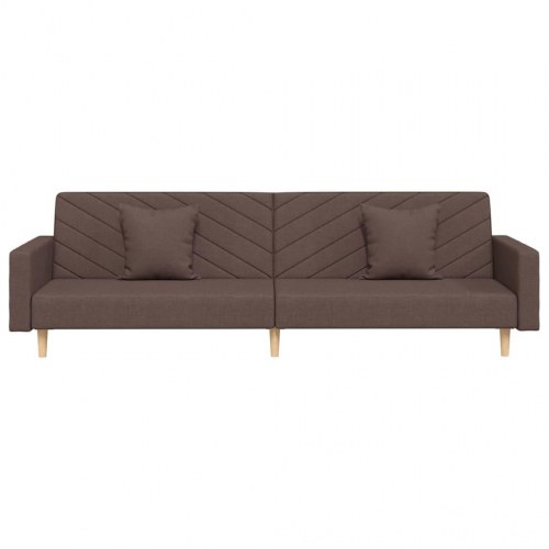 2-personers sovesofa med 2 puder - stof, gråbrun