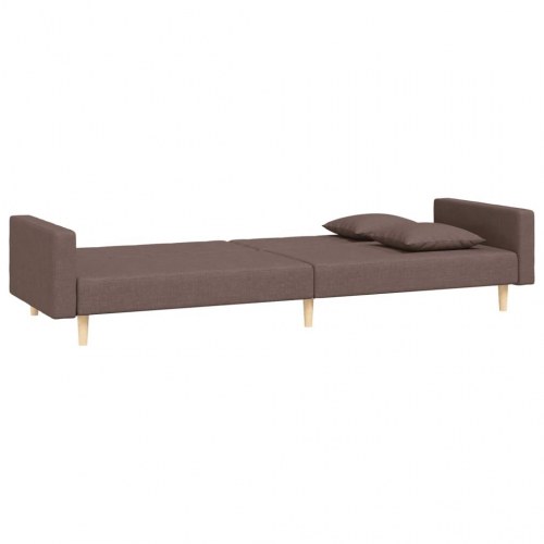 2-personers sovesofa med 2 puder - stof, gråbrun