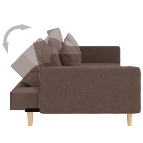 2-personers sovesofa med 2 puder - stof, gråbrun