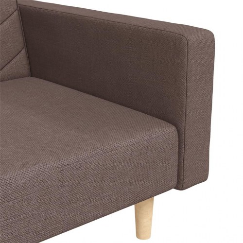 2-personers sovesofa med 2 puder - stof, gråbrun