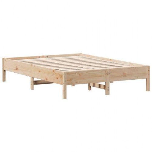 Sengeramme naturfarvet 140 x 190 cm i massivt fyrretræ