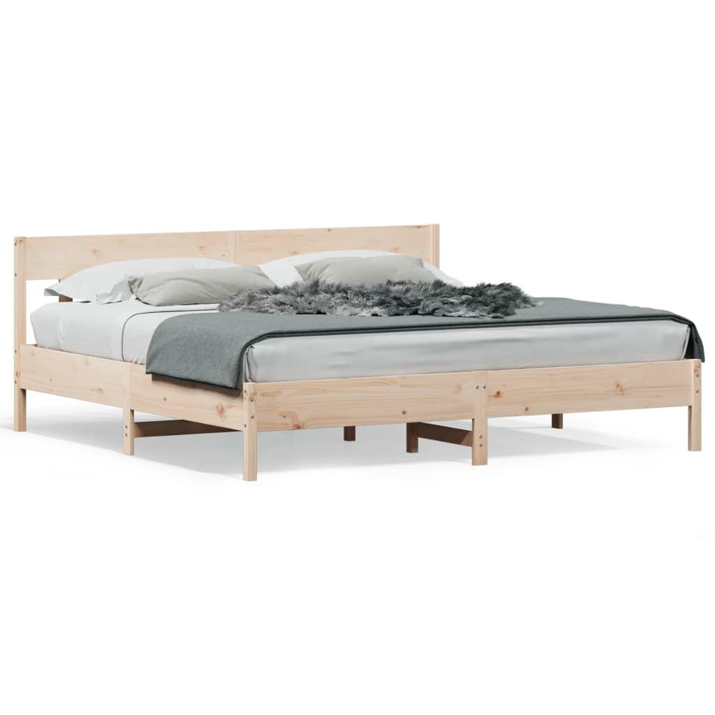 Sengeramme uden madras 200x200 cm massivt fyrretræ