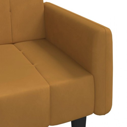 2-personers sovesofa i fløjl - brun