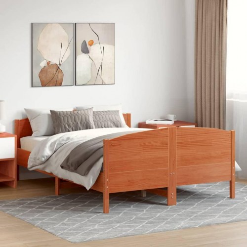 Sengeramme i massivt fyrretræ 160x200 cm - gyldenbrun