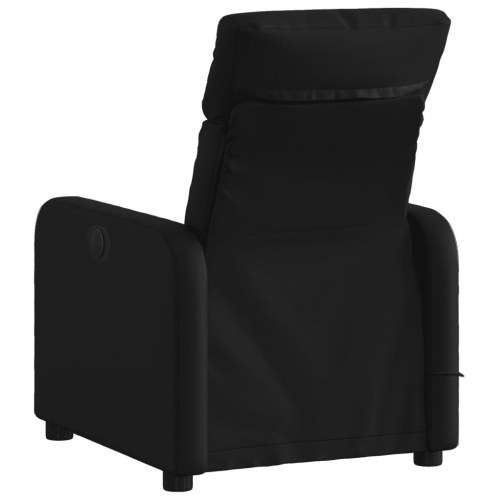 Massagestol i kunstlæder - sort, manuel recliner med 6-punkts vibrationsmassage