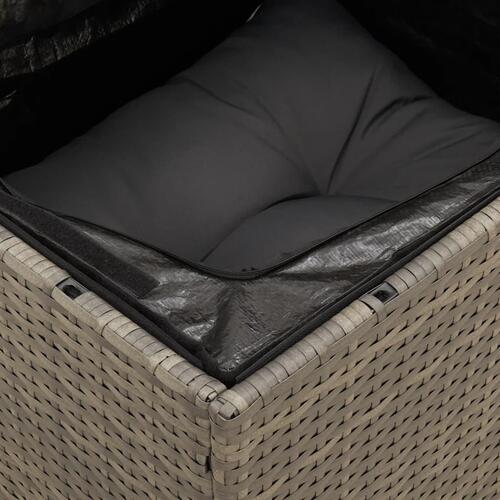Hjørnemodul til havesofa med hynder polyrattan grå