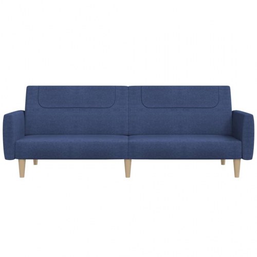 2-personers sovesofa i stof - blå daybed med træstel
