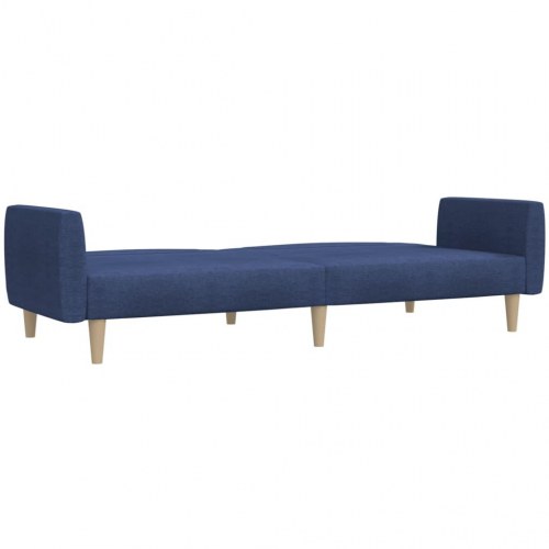 2-personers sovesofa i stof - blå daybed med træstel